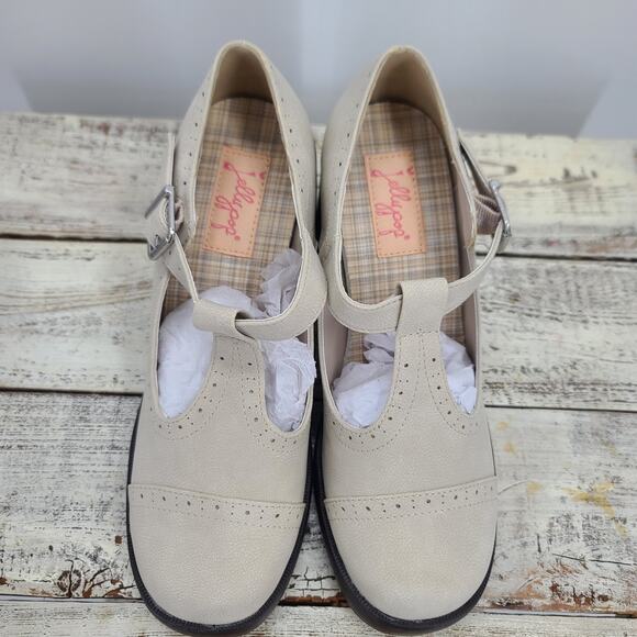 Jellypop Xena Classic block heel Mary Janes shoes 8 med Schoolgirl preppy Goth - Picture 9 of 9